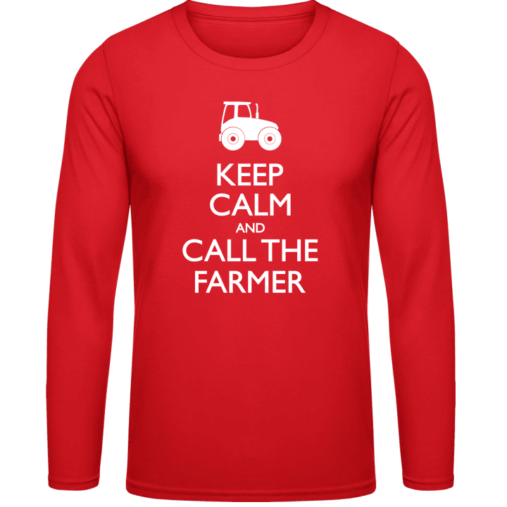 Keep Calm And Call The Farmer Langermet skjorte contain pic