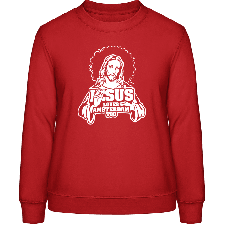 Jesus Loves Amsterdam Too Frauen Sweatshirt contain pic