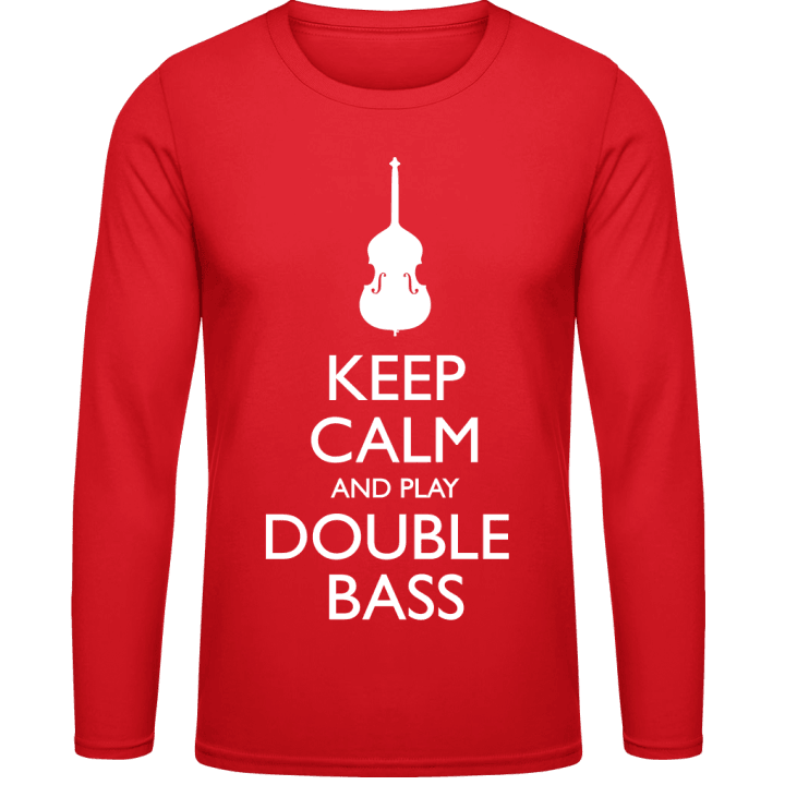 Keep Calm And Play Double Bass Langermet skjorte contain pic