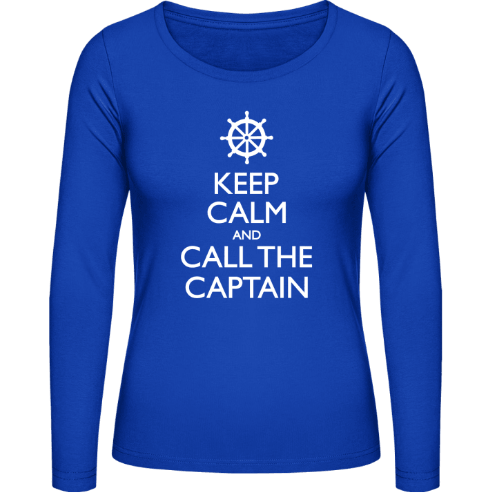 Keep Calm And Call The Captain Vrouwen Lange Mouw Shirt contain pic