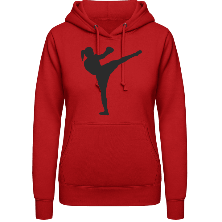 Muay Thai Silhouette Female Vrouwen Hoodie contain pic