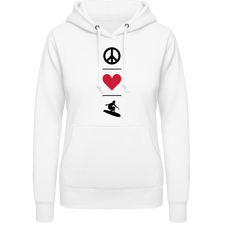 Peace Love Surfing Sudadera con capucha para mujer contain pic