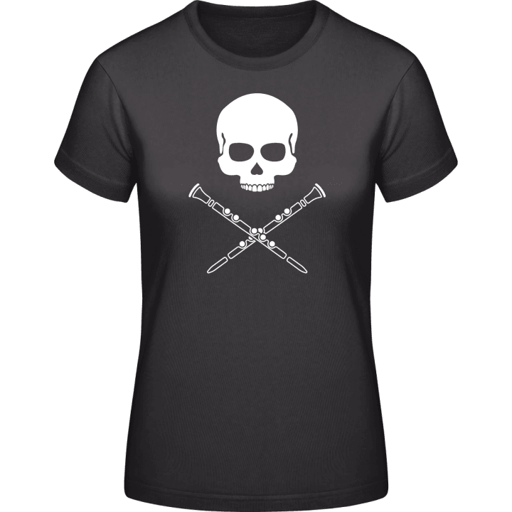 Clarinetist Skull Crossed Clarinets T-skjorte for kvinner contain pic