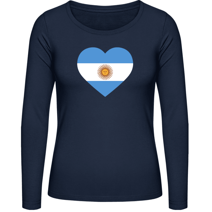 Argentina Heart Flag T-shirt à manches longues pour femmes contain pic
