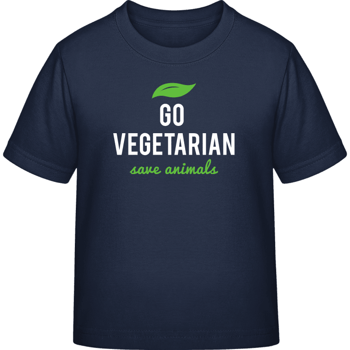 Go Vegetarian Save Animals Kids T-shirt contain pic