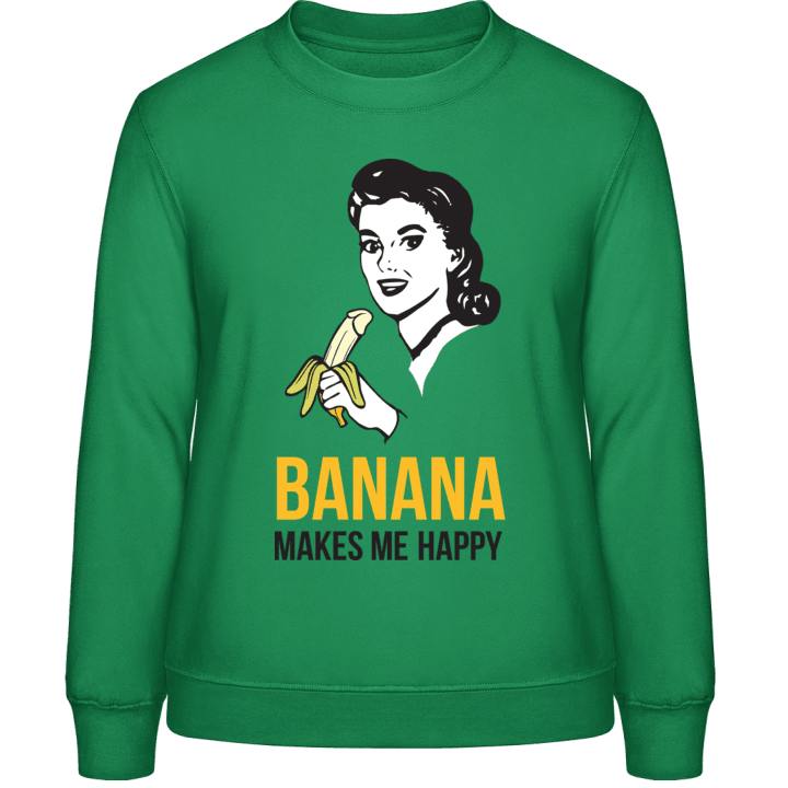 Banana Makes Me Happy Sweatshirt för kvinnor contain pic