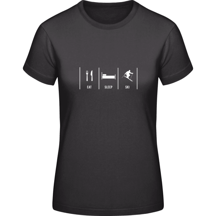 Eat Sleep Skiing T-shirt för kvinnor contain pic