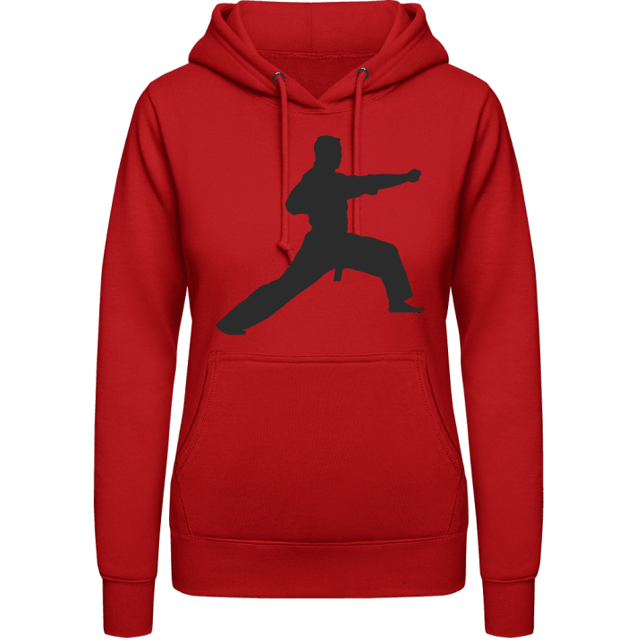 Kung Fu Fighter Silhouette Vrouwen Hoodie contain pic