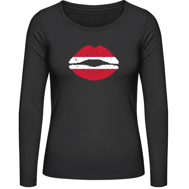 Austrian Kiss Flag T-shirt à manches longues pour femmes contain pic