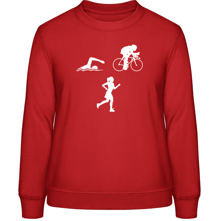 Triathlete Silhouette Female Vrouwen Sweatshirt contain pic