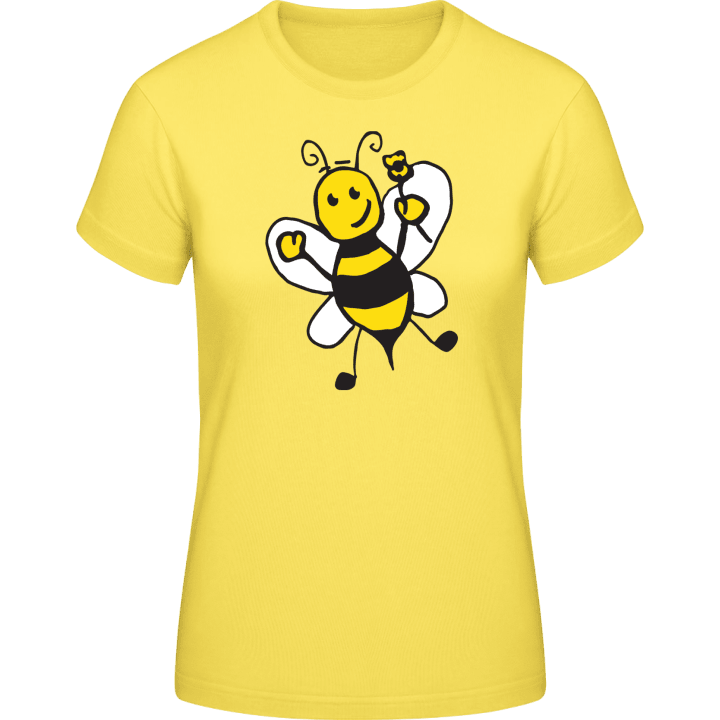 Happy Bee With Flower T-skjorte for kvinner 0 image