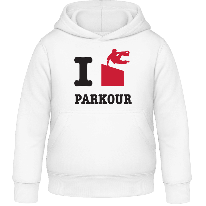 I Love Parkour Felpa con cappuccio per bambini contain pic