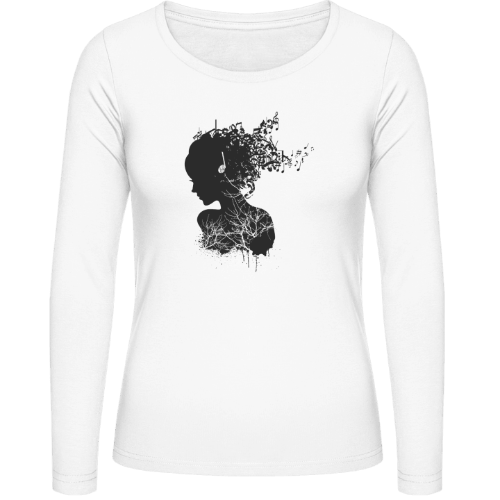 Music Silhouette Vrouwen Lange Mouw Shirt contain pic
