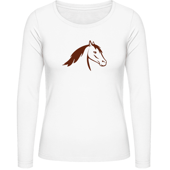 Horse Head Illustration Langermet skjorte for kvinner 0 image
