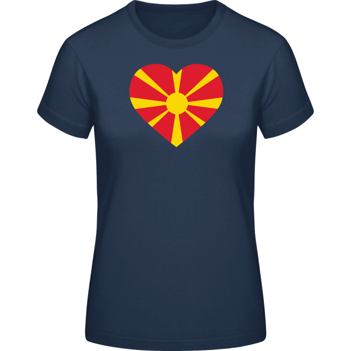 Macedonia Heart Flag T-skjorte for kvinner 0 image