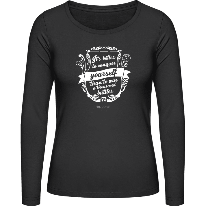 Conquer Yourself Buddha Vrouwen Lange Mouw Shirt contain pic