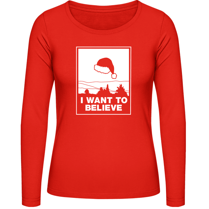 I Want To Believe In Santa Frauen Langarmshirt contain pic