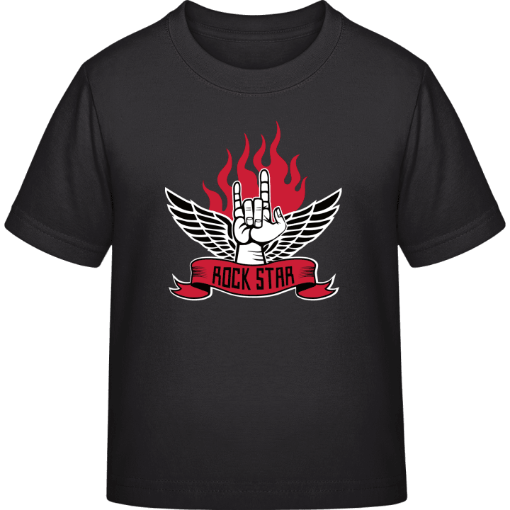 Rock Star Hand Flame T-shirt för barn contain pic