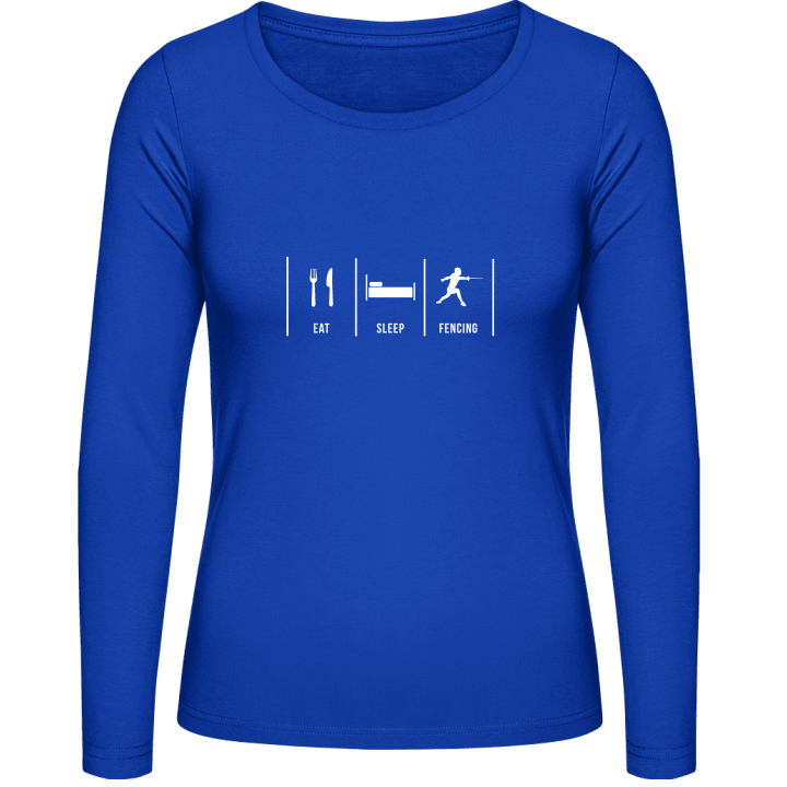 Eat Sleep Fencing Vrouwen Lange Mouw Shirt contain pic