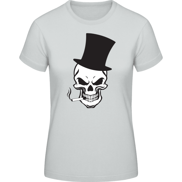 Smoking Skull T-skjorte for kvinner contain pic