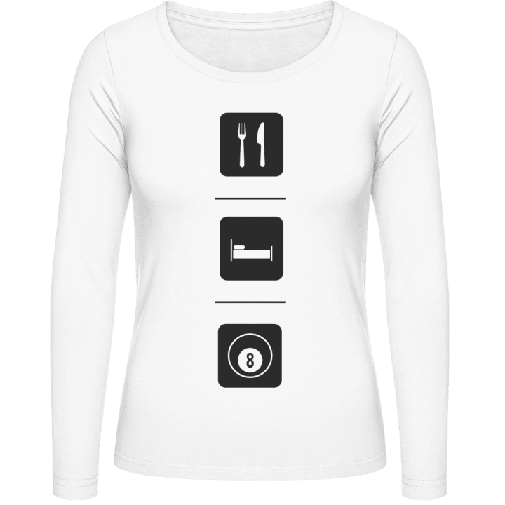 Eat Sleep Billiard T-shirt à manches longues pour femmes 0 image