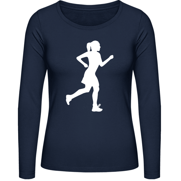 Jogging Woman Vrouwen Lange Mouw Shirt contain pic