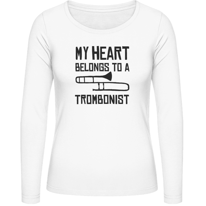 My Heart Belongs To A Trombonist Langermet skjorte for kvinner contain pic