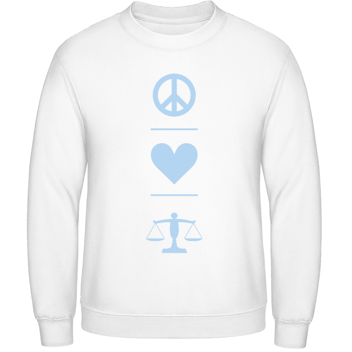 Peace Love Justice Sweatshirt contain pic