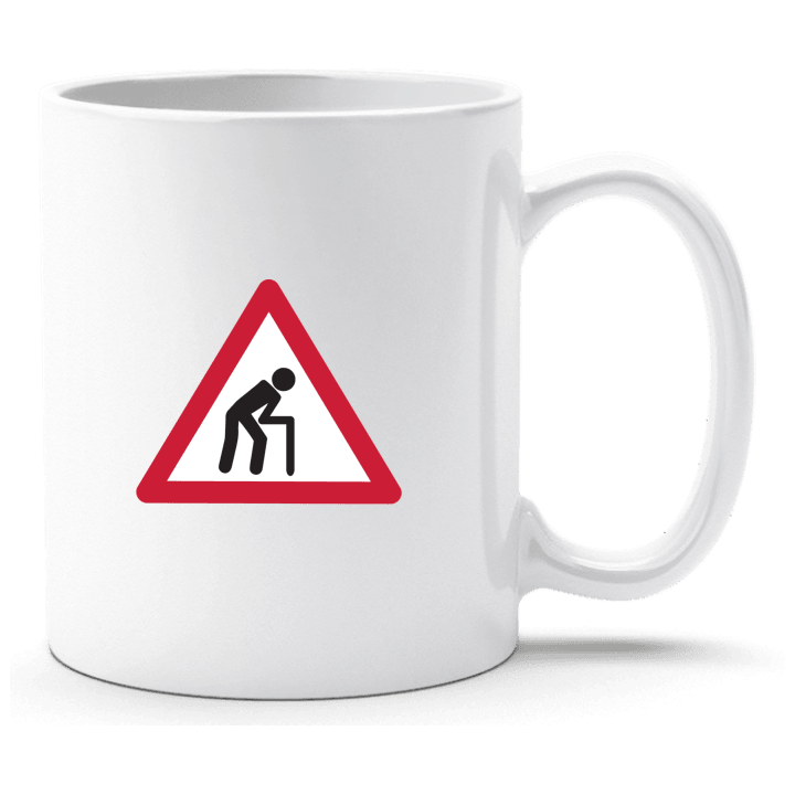 Pensioner Warning Sign Cup contain pic