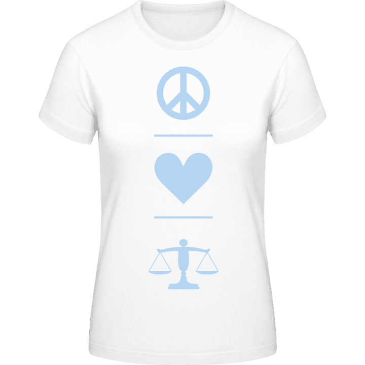 Peace Love Justice Vrouwen T-shirt 0 image