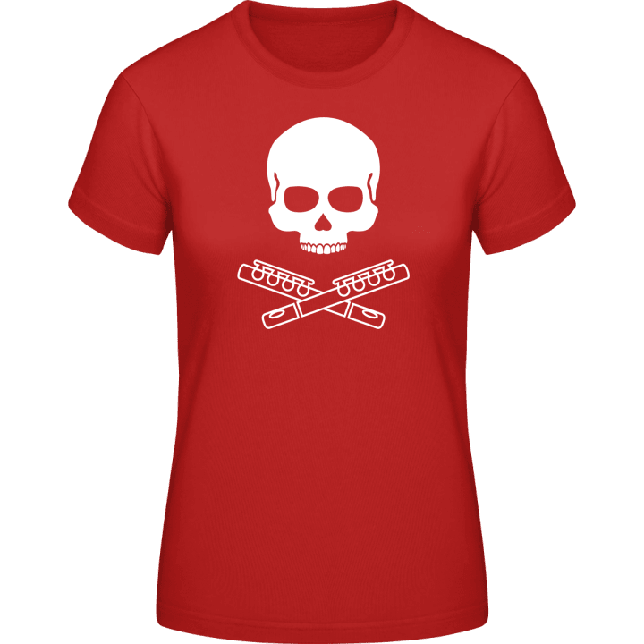 Skull And Flutes Frauen T-Shirt contain pic