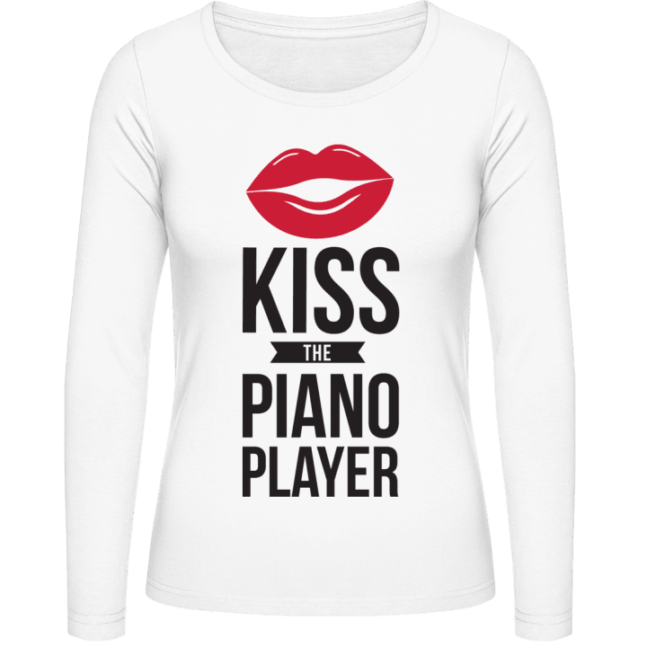 Kiss The Piano Player Langermet skjorte for kvinner contain pic