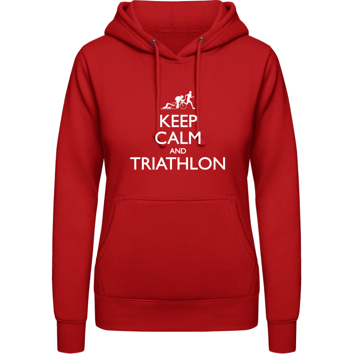 Keep Calm And Triathlon Frauen Kapuzenpulli contain pic