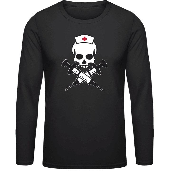 Nurse Skull Injection Langermet skjorte contain pic