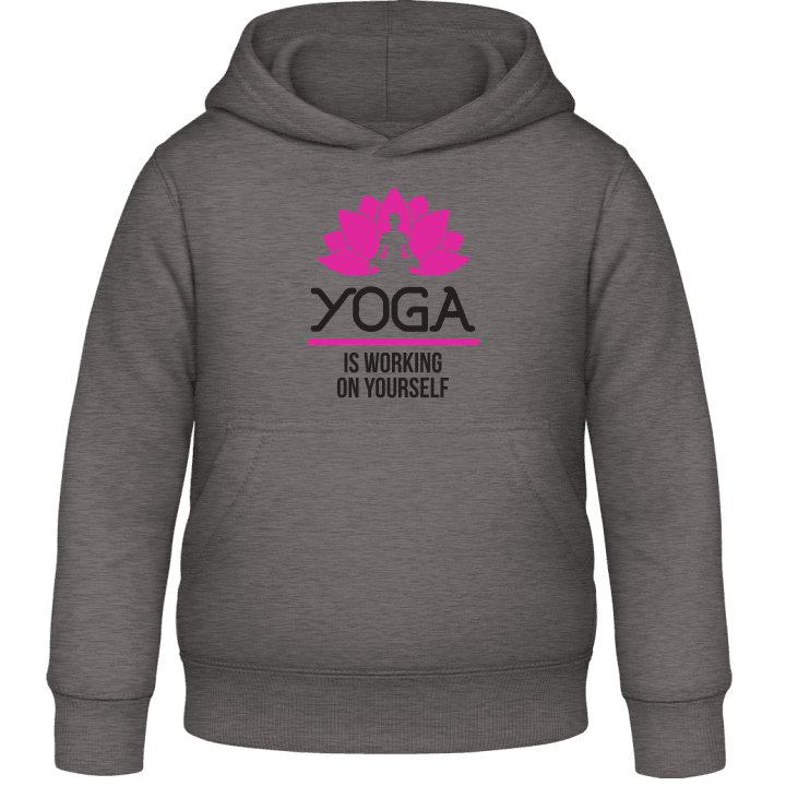 Yoga Is Working On Yourself Kids Hoodie contain pic
