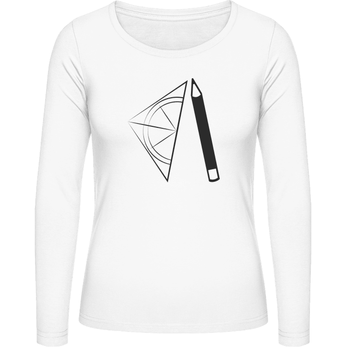 Geometry Pencil Triangle Langermet skjorte for kvinner contain pic
