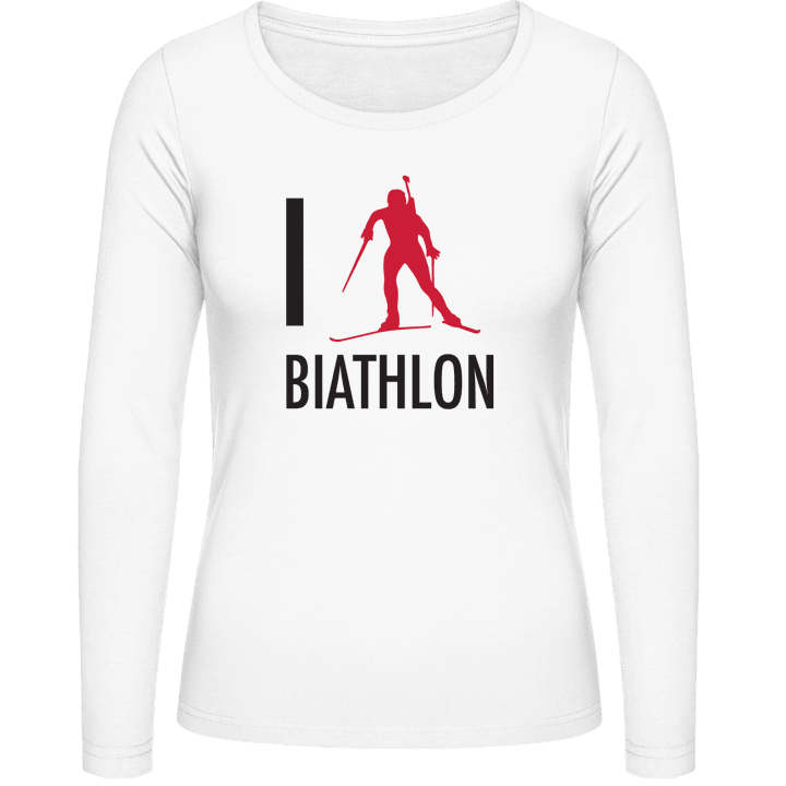 I Love Biathlon Langermet skjorte for kvinner contain pic