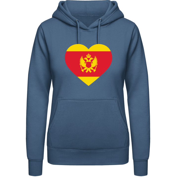 Montenegro Heart Flag Felpa con cappuccio da donna contain pic