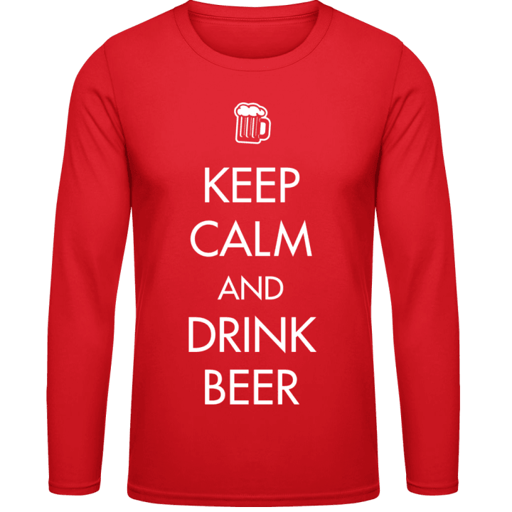 Keep Calm And Drink Beer Langermet skjorte contain pic