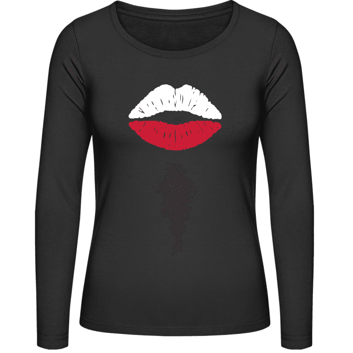 Polish Kiss Flag Langermet skjorte for kvinner contain pic
