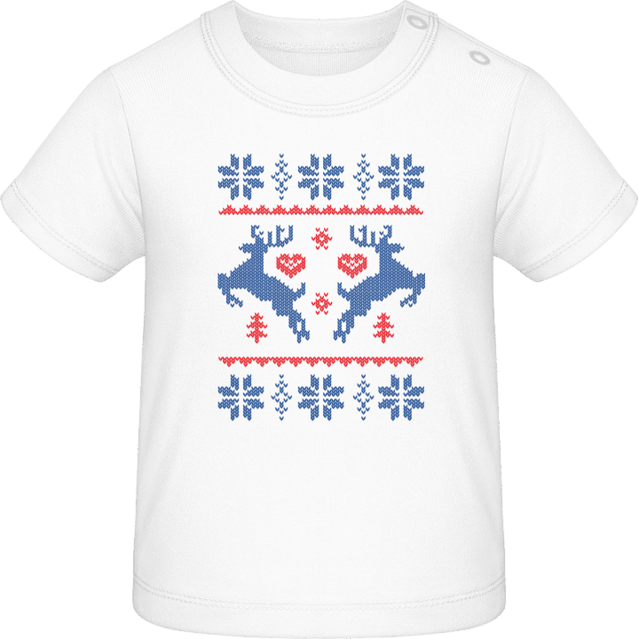 Christmas Pattern Reindeer T-shirt för bebisar 0 image