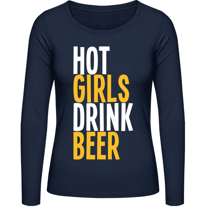 Hot Girls Drink Beer Camicia donna a maniche lunghe contain pic