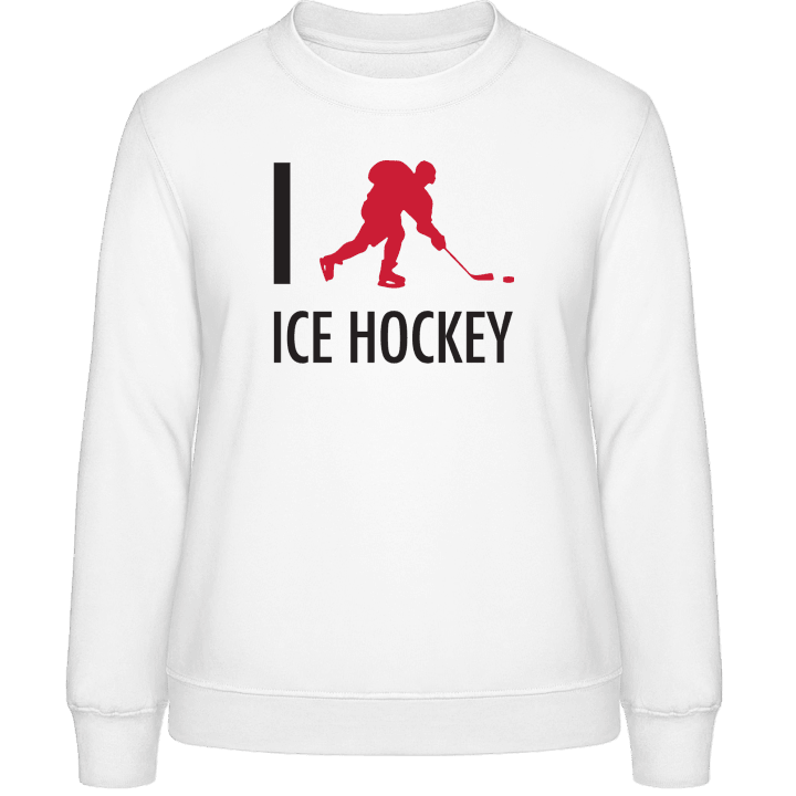 I Love Ice Hockey Sweatshirt för kvinnor contain pic