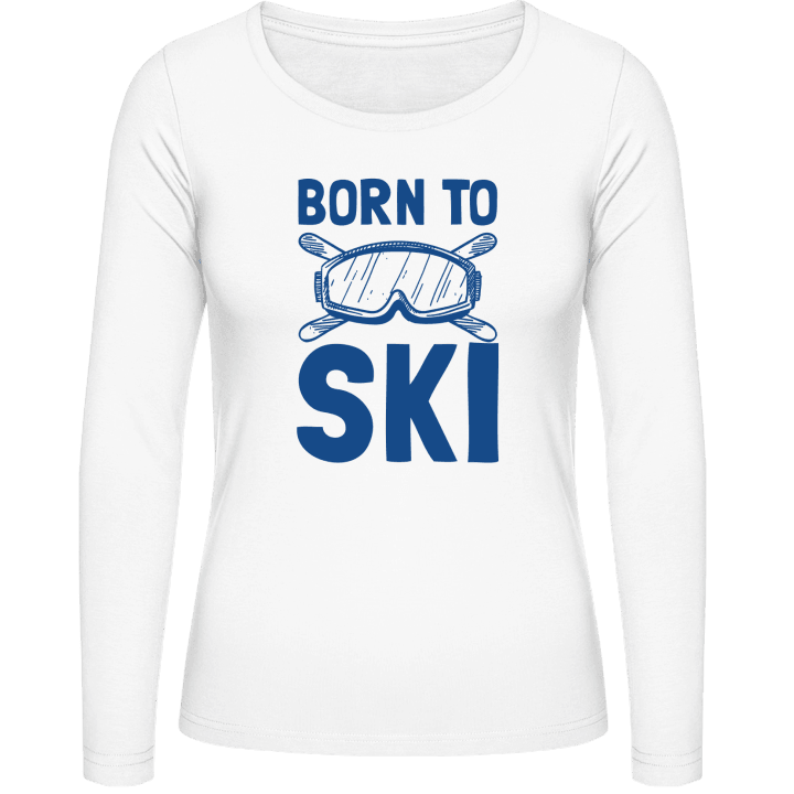 Born To Ski Logo Langermet skjorte for kvinner contain pic
