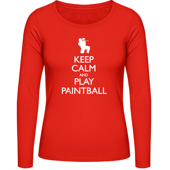 Keep Calm And Play Paintball Langermet skjorte for kvinner contain pic