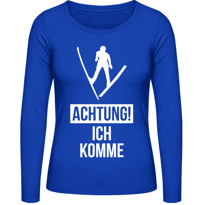 Achtung ich komme Skisprung Frauen Langarmshirt contain pic