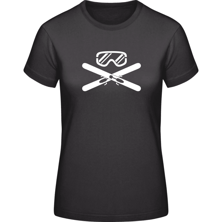 Ski Equipment Crossed T-shirt för kvinnor contain pic