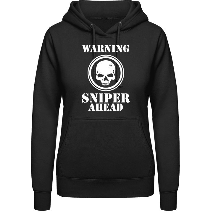 Warning Skull Sniper Ahead Felpa con cappuccio da donna contain pic