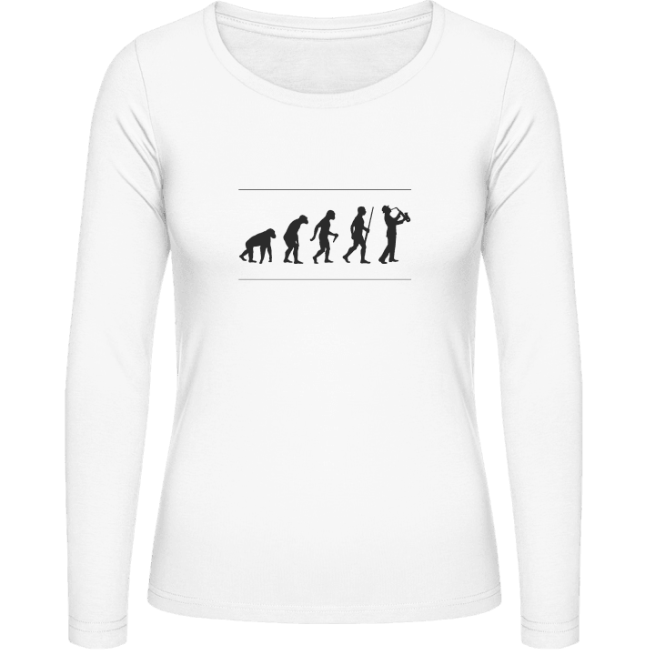 Saxophone Evolution Langermet skjorte for kvinner contain pic