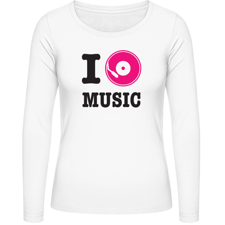 I Love Music Langermet skjorte for kvinner contain pic